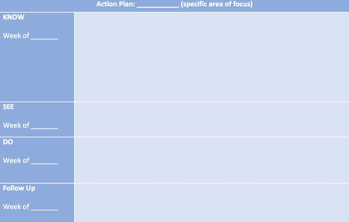 A visual view of the action planning template teachers can download.