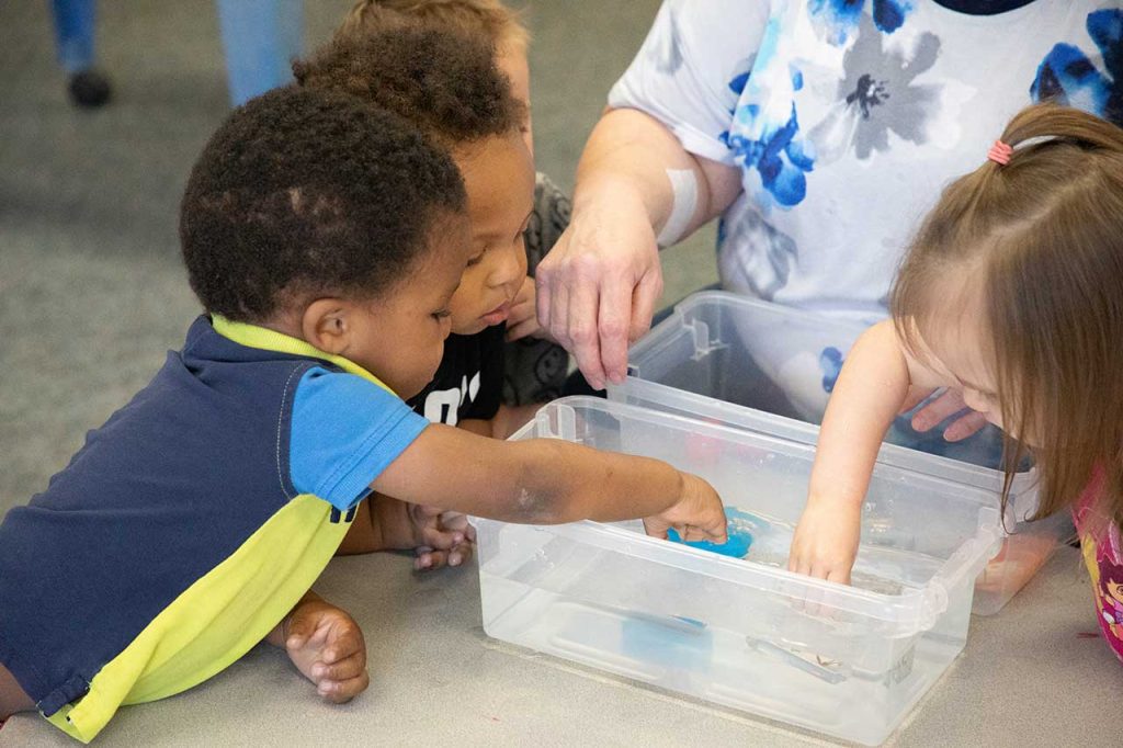 toddlers during water activity